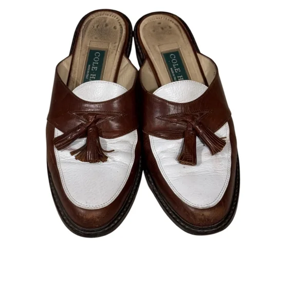 COLE HAAN Women’s BROWN AND WHITE MULE SHOES SIZE 7.5 AA​​​​ - Picture 3 of 11